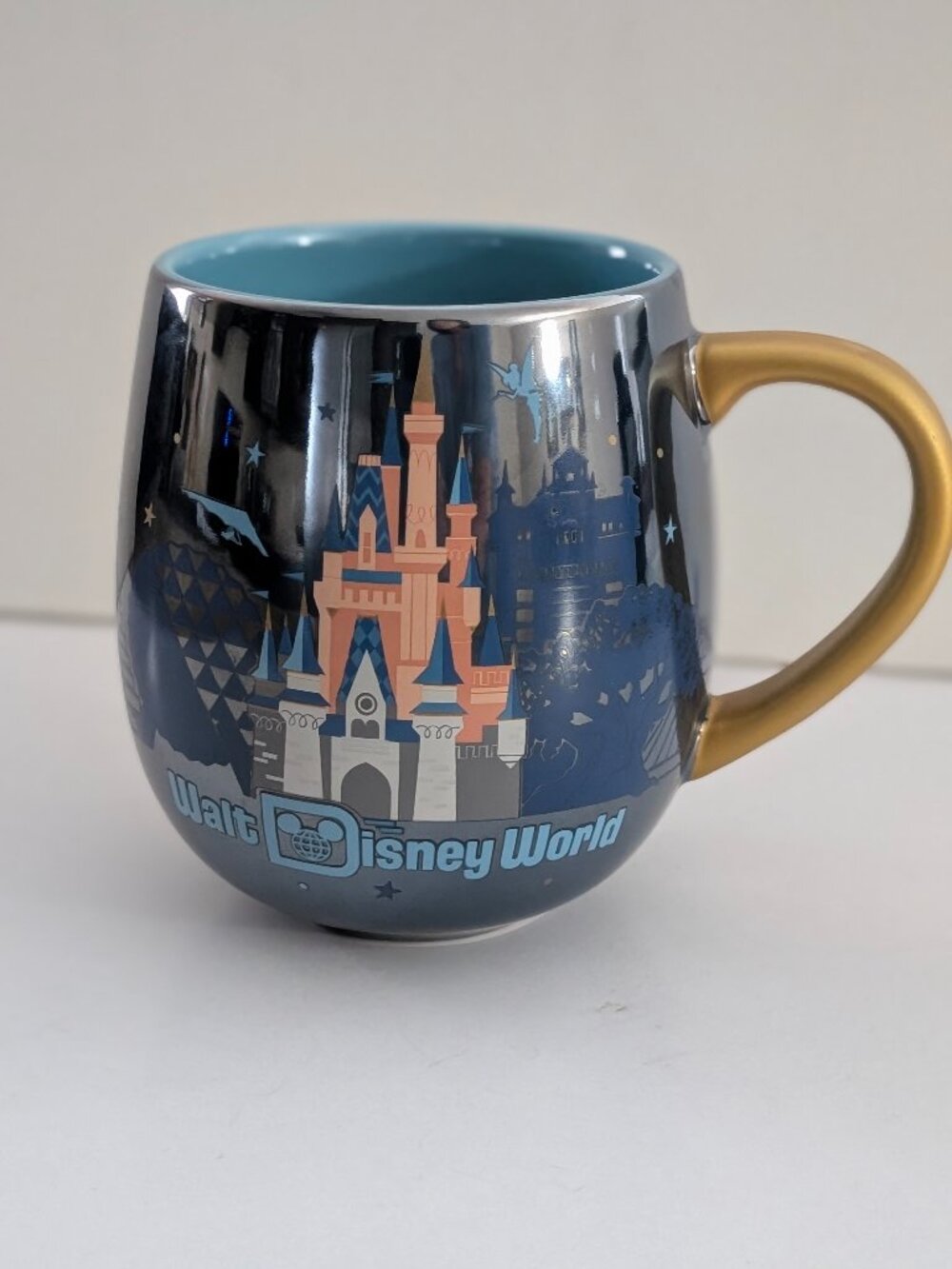 Walt Disney World Iridescent Four Parks Icons 17 oz Stoneware Coffee Mug Castle